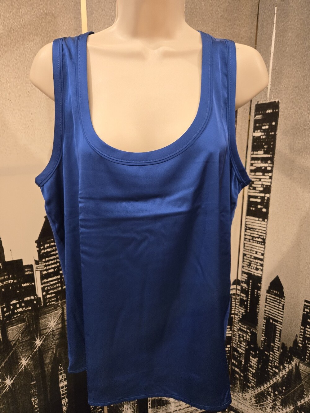 New without Tags WH|BM size L cobolt blue top with satin front